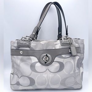 Coach Penelope Optic Gray & Silver Shoulder Bag F17140